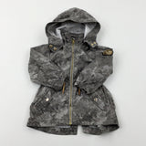 Sequinned Heart Appliqued Camouflage Grey Jacket - Girls 18-24 Months