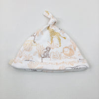 Animals Beige Jersey Hat - Boys 12-18 Months