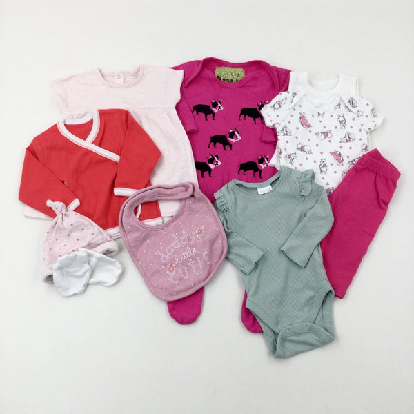 Baby Clothes Bundle (10 Items) - Girls 0-3 Months