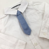 Knitted Tie White Shirt - Boys 18-24 Months