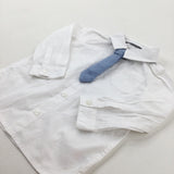 Knitted Tie White Shirt - Boys 18-24 Months