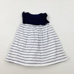 Navy & White Striped Dress - Girls 18-24 Months