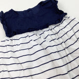 Navy & White Striped Dress - Girls 18-24 Months