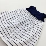 Navy & White Striped Dress - Girls 18-24 Months