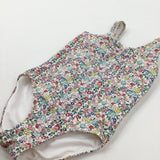 Colourful Flowers White Swim Suit - Girls 18-24 Months