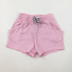 Pink Striped Jersey Shorts - Girls 18-24 Months