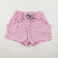 Pink Striped Jersey Shorts - Girls 18-24 Months