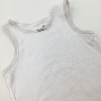 Patterned White Vest - Girls 18-24 Months