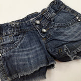 Blue Denim Shorts With Adjustable Waist - Girls 18-24 Months