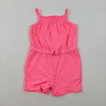 Spotty Neon Pink Playsuit - Girls 18-24 Months