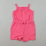 Spotty Neon Pink Playsuit - Girls 18-24 Months