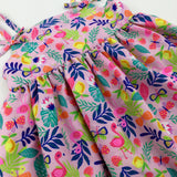 Flamingoes & Tropical Leaves Pink Dress - Girls 12-18 Months