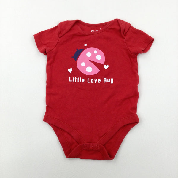'Little Love Bug' Red Bodysuit - Girls 12-18 Months