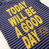 'Today Will Be A Good Day' Sun Navy Striped T-Shirt - Boys 2-3 Years