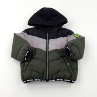 Green & Black Padded Winter Coat - Boys 2-3 Years