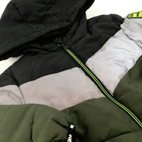 Green & Black Padded Winter Coat - Boys 2-3 Years