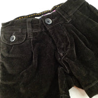 Brown Cord Shorts With Adjustable Waist - Girls 18-24 Months