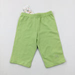 'M' Lime Green Cropped Leggings - Girls 12-18 Months