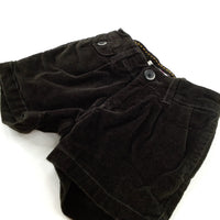 Brown Cord Shorts With Adjustable Waist - Girls 18-24 Months