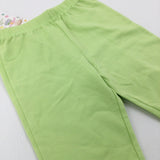 'M' Lime Green Cropped Leggings - Girls 12-18 Months