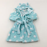 Stars Turquoise Fleece Dressing Gown - Boys/Girls 2-3 Years