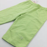 'M' Lime Green Cropped Leggings - Girls 12-18 Months