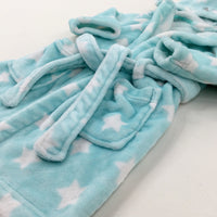 Stars Turquoise Fleece Dressing Gown - Boys/Girls 2-3 Years