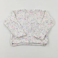 Patterned Colourful White Knitted Jumper - Girls 2-3 Years