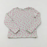 Textured Spotty White Long Sleeve Top - Girls 2-3 Years