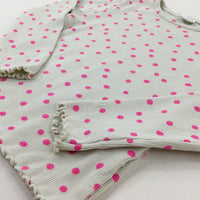 Textured Spotty White Long Sleeve Top - Girls 2-3 Years