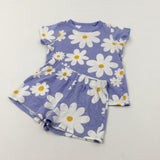 Daisies Blue Short Pyjamas - Girls 2-3 Years