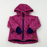 Patterned Pink & Navy Coat - Girls 2-3 Years