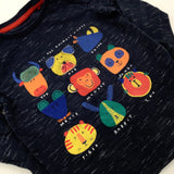 'All Animals I Love' Embroidered Navy Long Sleeve Top - Boys 18-24 Months