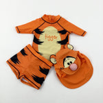 'Tigger' Orange Beach Top Swim Shorts & Hat Set - Boys 18-24 Months