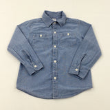 Light Blue Denim Long Sleeve Shirt - Boys 3-4 Years