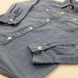 Light Blue Denim Long Sleeve Shirt - Boys 3-4 Years