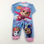 'Time To Fly' Paw Patrol Blue Fleece Onesie - Girls 18-24 Months