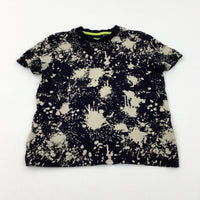 Paint Splatter Black T-Shirt - Boys 4-5 Years