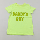 'Daddy's Boy' Neon Yellow T-Shirt - Boys 4-5 Years