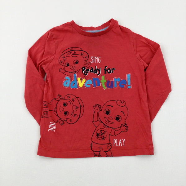 'Sing Ready For Adventure!' Cocomelon Red Long Sleeve Top - Boys 2-3 Years