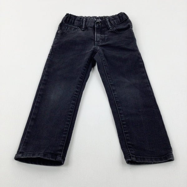 Black Denim Jeans With Adjustable Waist - Boys 2-3 Years