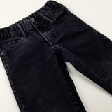 Black Denim Jeans With Adjustable Waist - Boys 2-3 Years