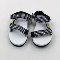 **NEW** Flowers Black Checked Sandals - Shoe Size 3