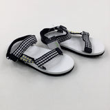 **NEW** Flowers Black Checked Sandals - Shoe Size 3