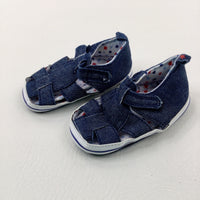 Blue Denim Effect Baby Sandals - Shoe Size 4