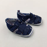 Blue Denim Effect Baby Sandals - Shoe Size 4