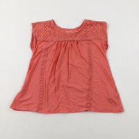 Embroidered Coral T-Shirt - Girls 8-9 Years