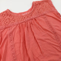 Embroidered Coral T-Shirt - Girls 8-9 Years