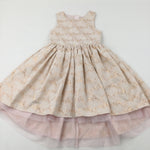 Sparkly Gold & Peach Layered Party Dress - Girls 9-10 Years