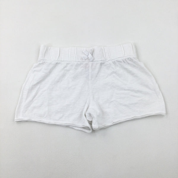 White Jersey Shorts - Girls 9-10 Years